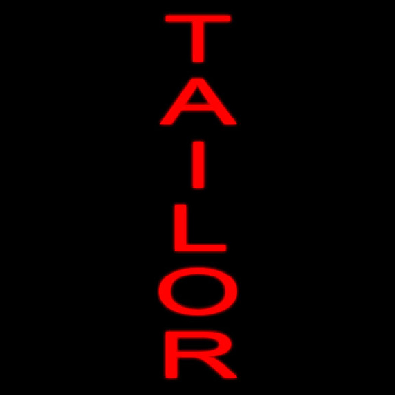 Vertical Red Tailor Neonskylt