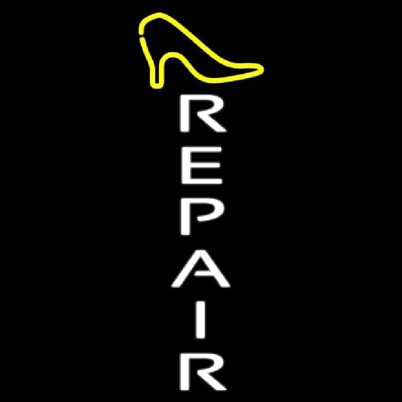 Vertical Shoe Repair Neonskylt