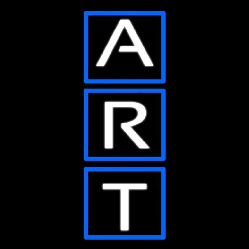 Vertical White Art Neonskylt