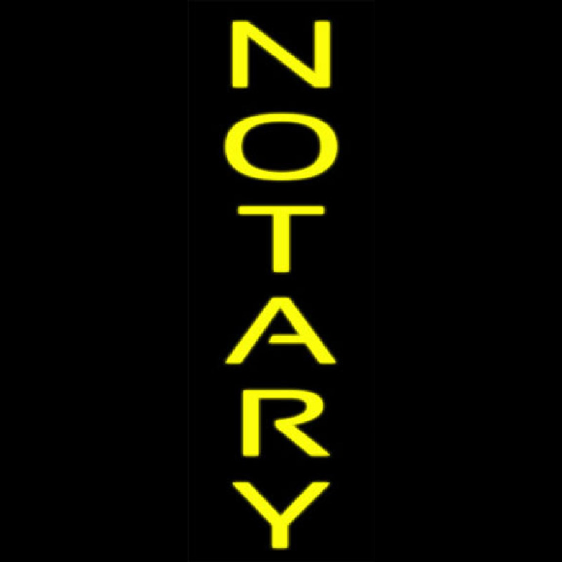 Vertical Yellow Notary Neonskylt