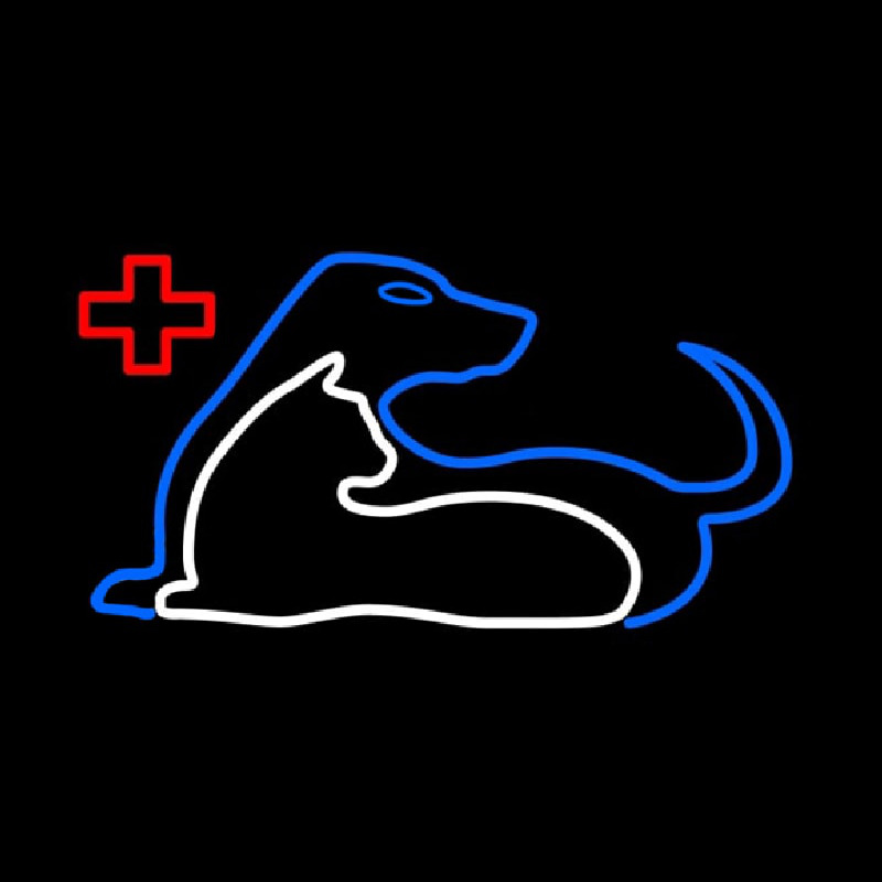 Vet Cat Dog Logo Neonskylt