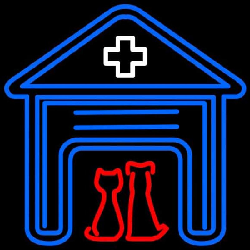 Veterinary Symbol With Home Neonskylt