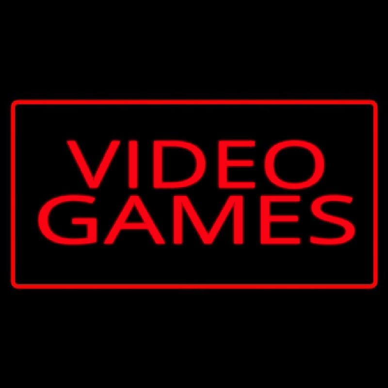 Video Games Rectangle Red Neonskylt