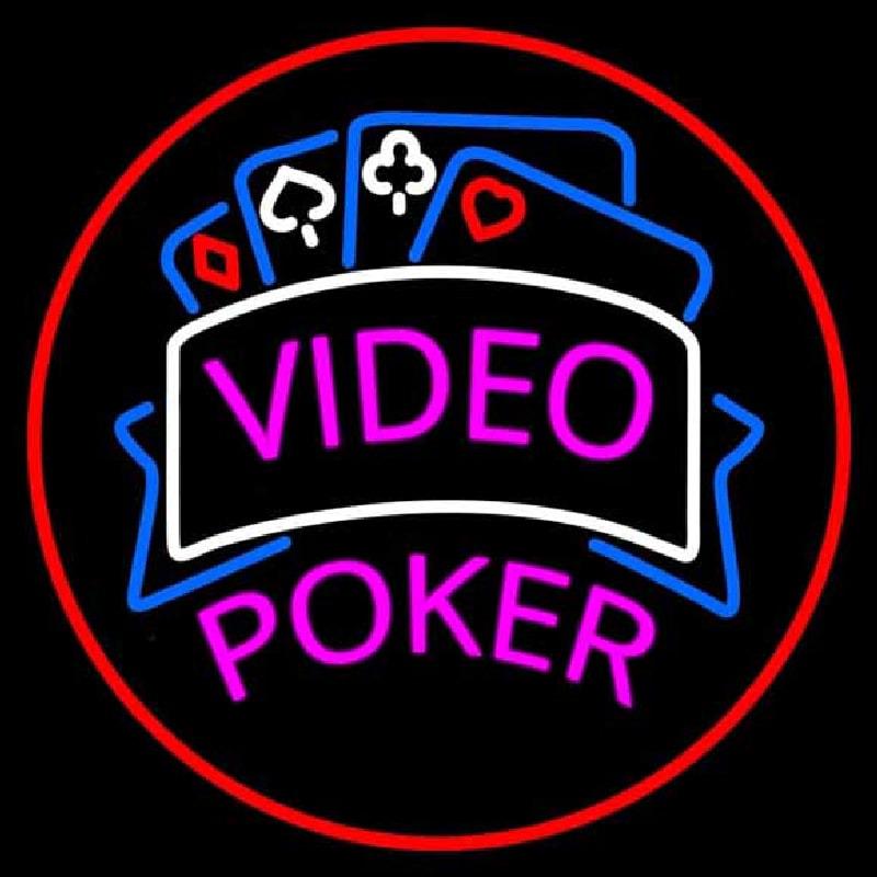 Video Poker 1 Neonskylt