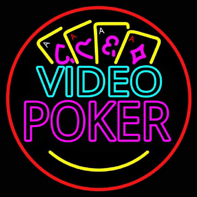 Video Poker With Cards 1 Neonskylt