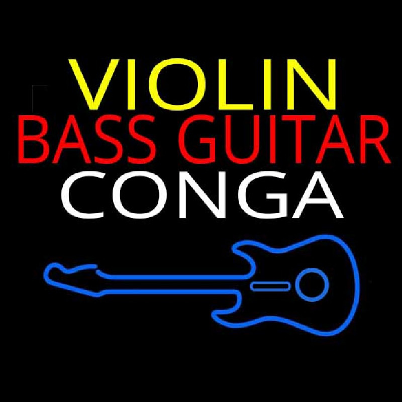 Violin Bass Guitar Conga 1 Neonskylt