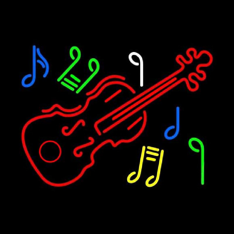 Violin Logo Block Neonskylt