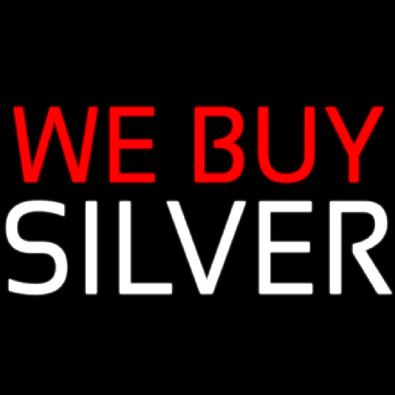 We Buy Silver Neonskylt