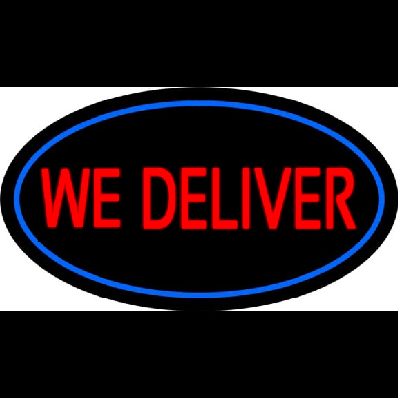 We Deliver Oval Blue Neonskylt