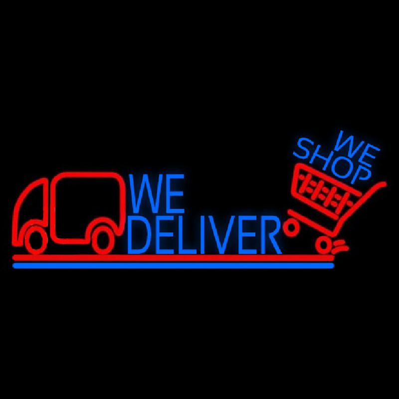 We Deliver With Van Neonskylt