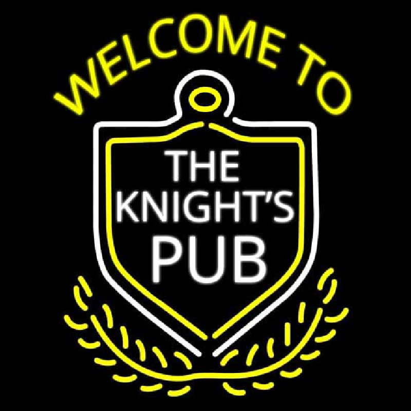 Welcome To The Knights Pub Neonskylt