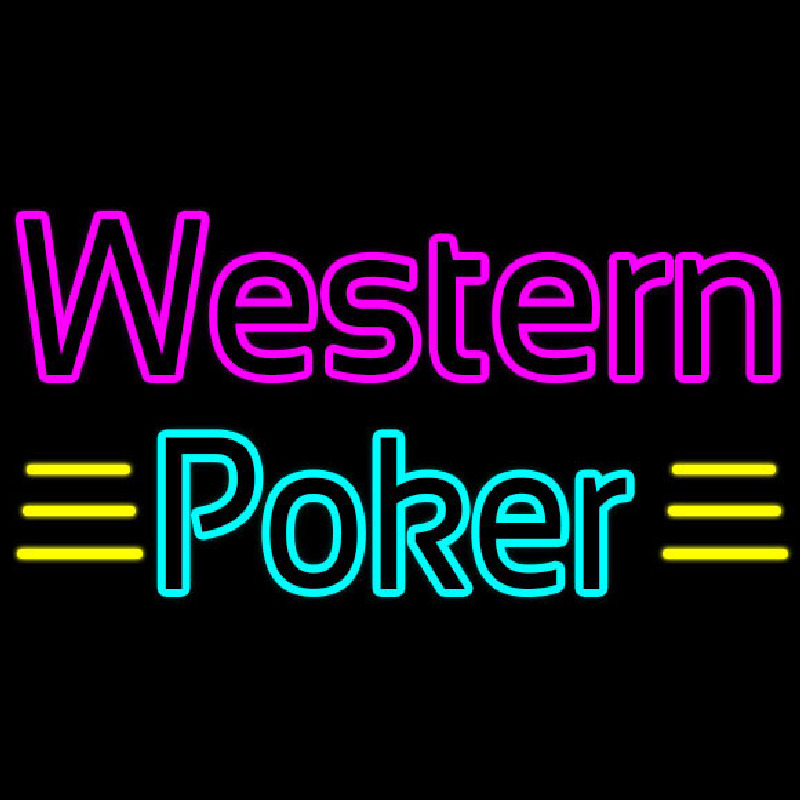 Western Poker 3 Neonskylt