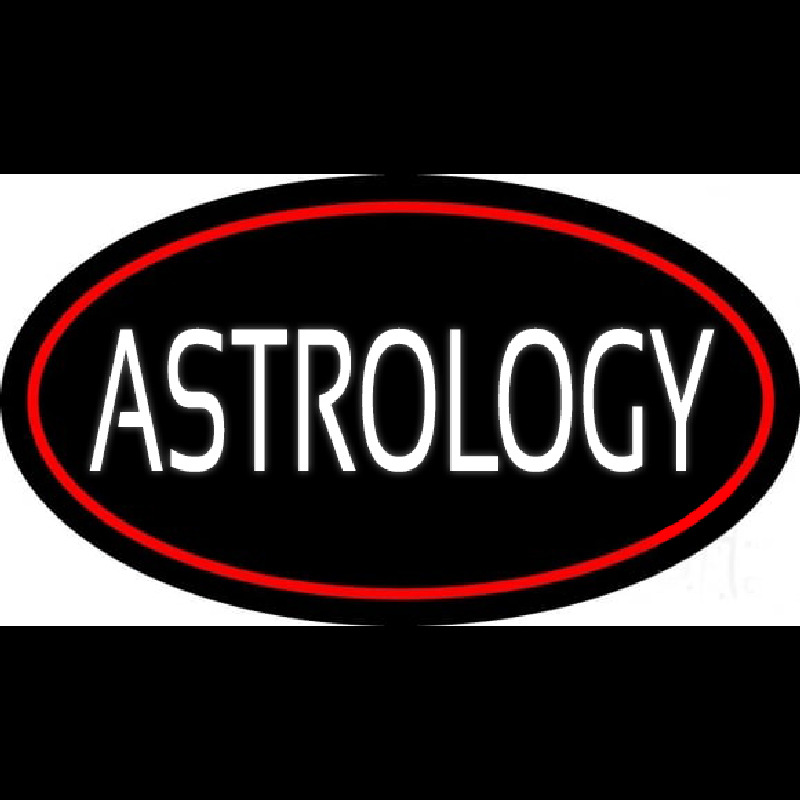 White Astrology Block Red Neonskylt