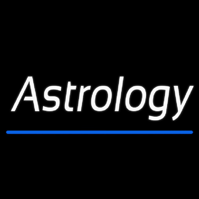 White Astrology Blue Line Neonskylt
