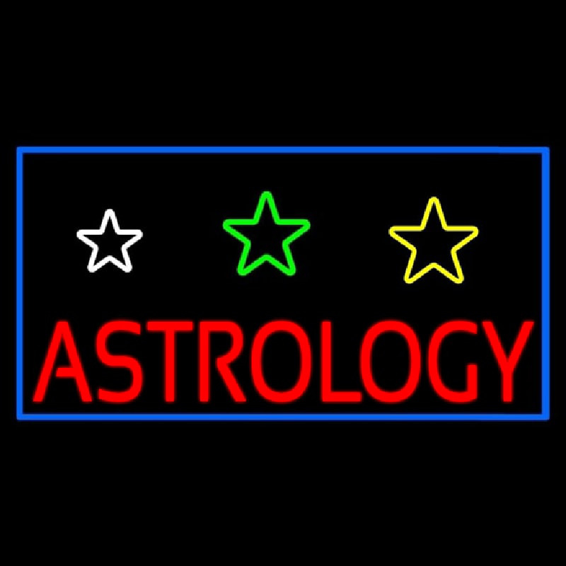 White Astrology Neonskylt