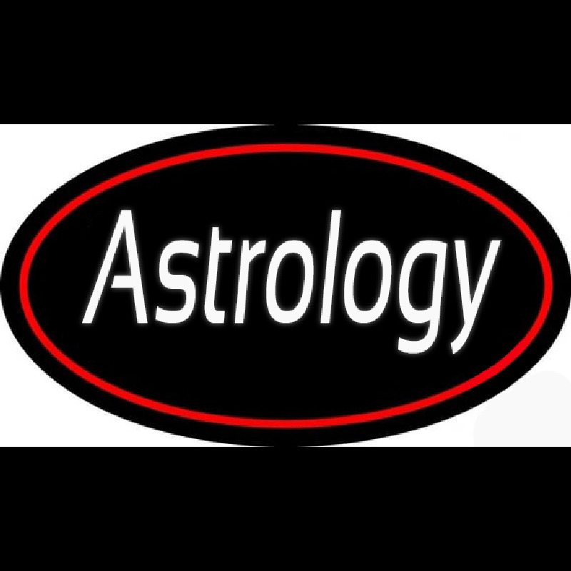 White Astrology Red Border With Oval Neonskylt