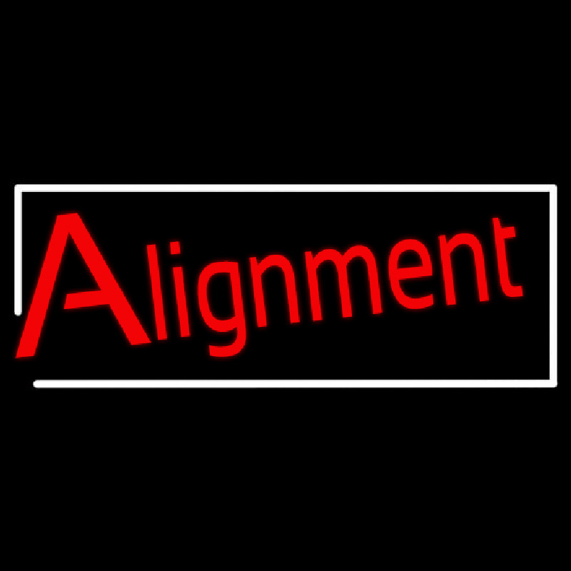 White Border Alignment Neonskylt