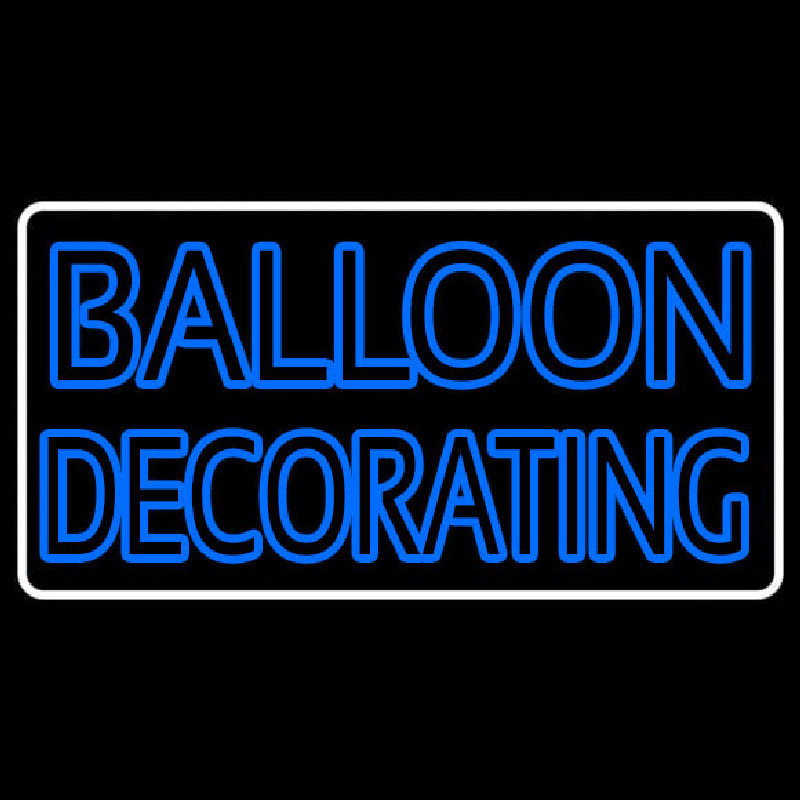 White Border Double Stroke Balloon Decorating Neonskylt