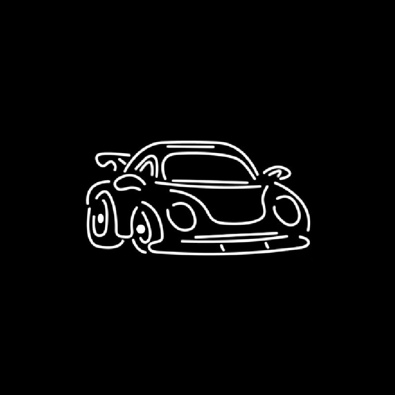 White Car Logo Neonskylt