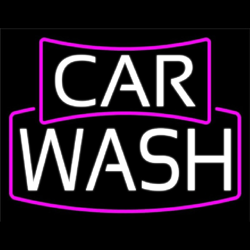 White Car Wash Neonskylt