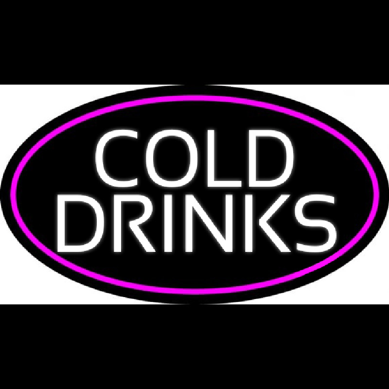 White Cold Drinks Neonskylt