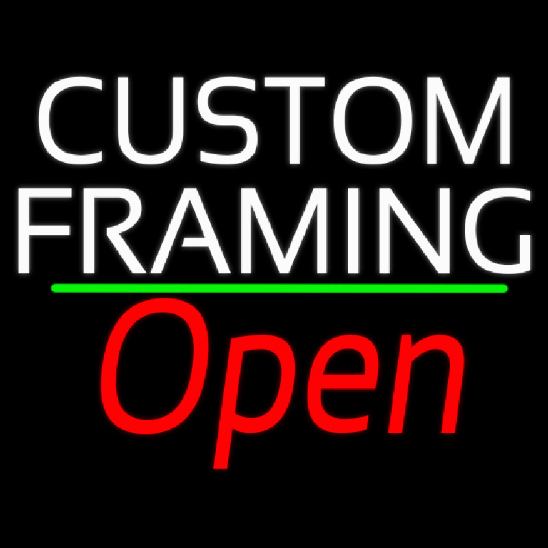 White Custom Framing With Open 2 Neonskylt