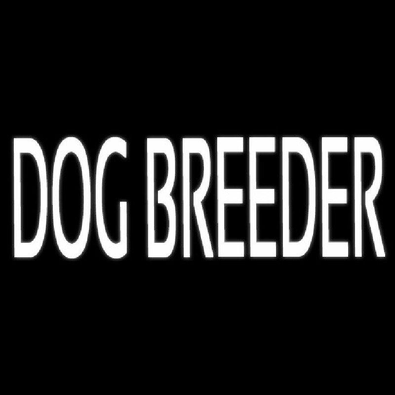 White Dog Breeder Neonskylt