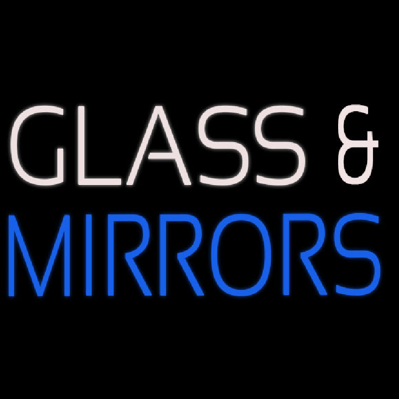 White Glass And Blue Mirrors Neonskylt