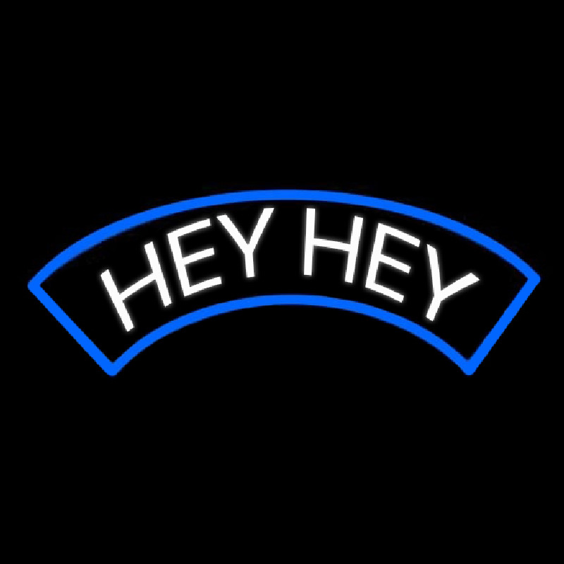 White Hey Neonskylt