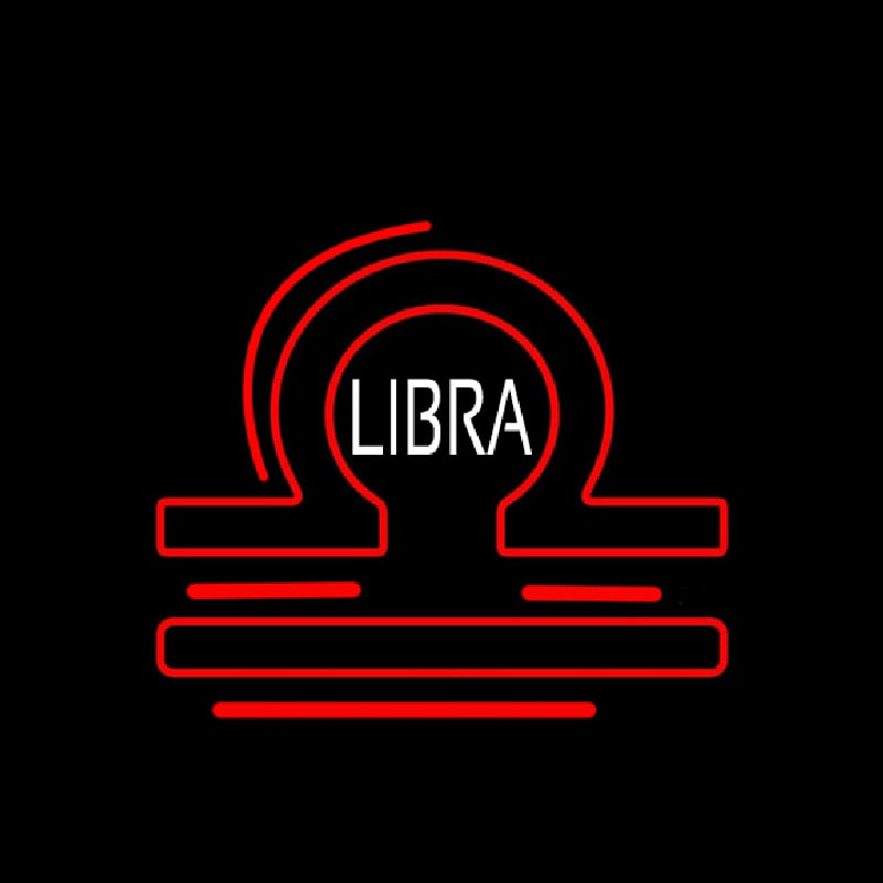 White Libra Zodiac Neonskylt