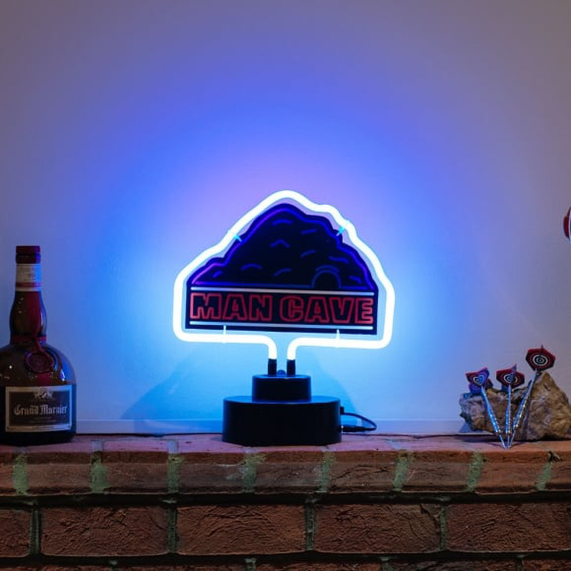 White Mancave Desktop Neonskylt