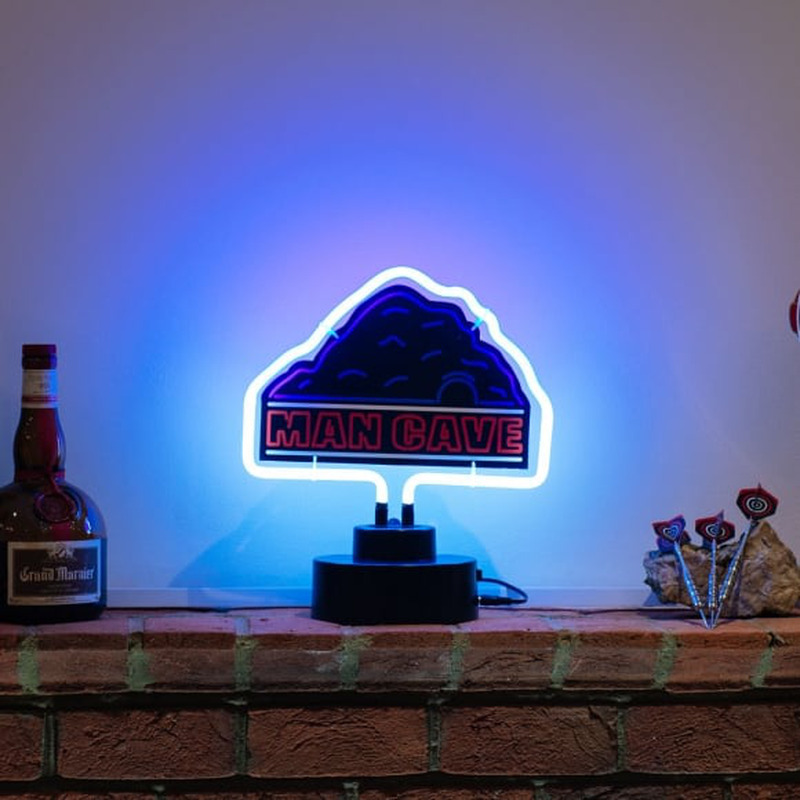 White Mancave Desktop Neonskylt