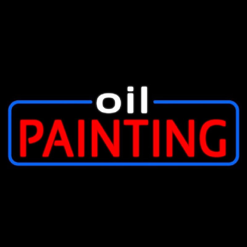 White Oil Red Painting Neonskylt