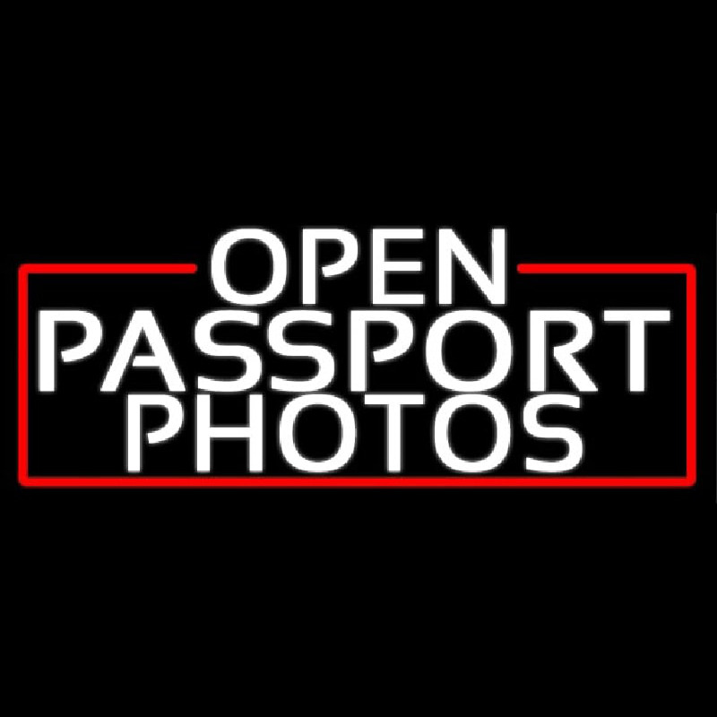 White Open Passport Photos With Red Border Neonskylt