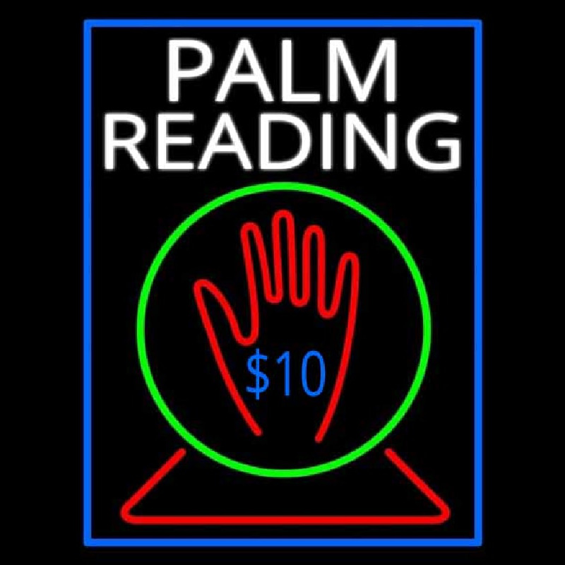 White Palm Readings With Logo Neonskylt