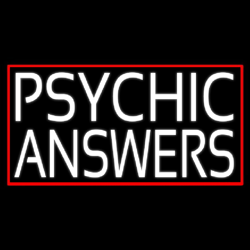 White Psychic Answers Neonskylt