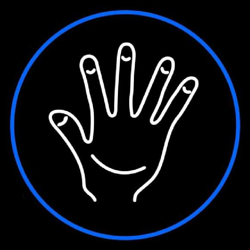White Psychic Palm And Blue Border Neonskylt