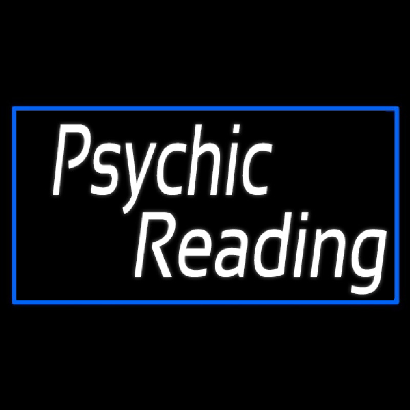 White Psychic Reading With Border Neonskylt