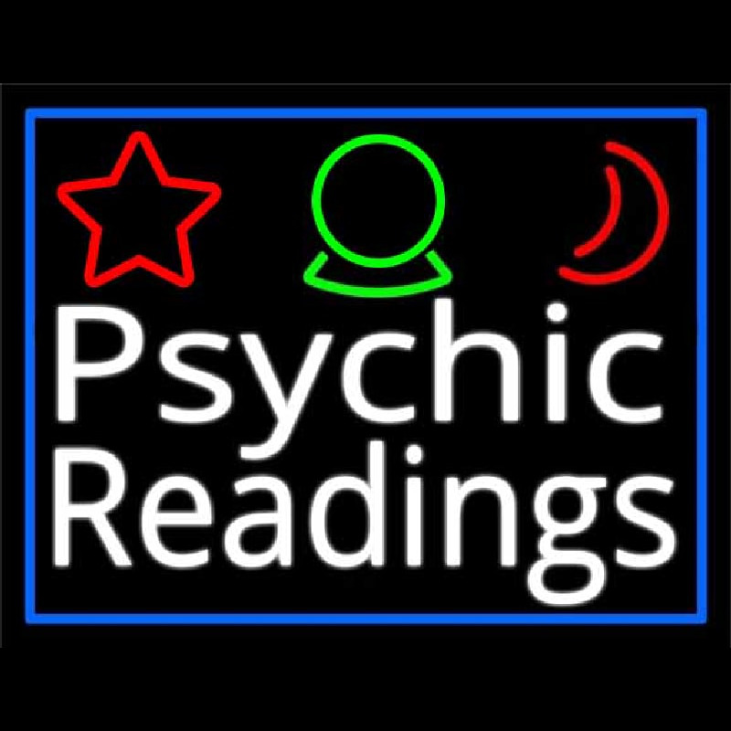 White Psychic Readings And Border Neonskylt