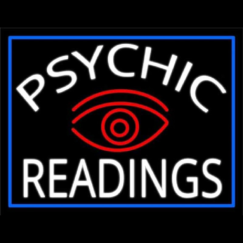 White Psychic Readings And Red Eye Neonskylt