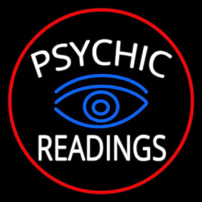 White Psychic Readings With Blue Eye Neonskylt