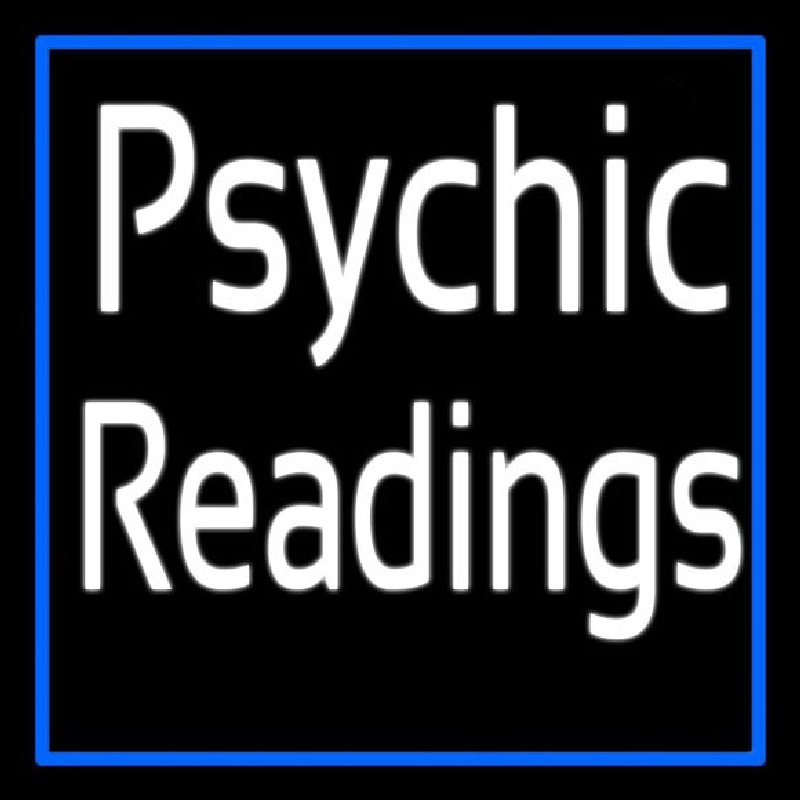 White Psychic Readings With Border Neonskylt