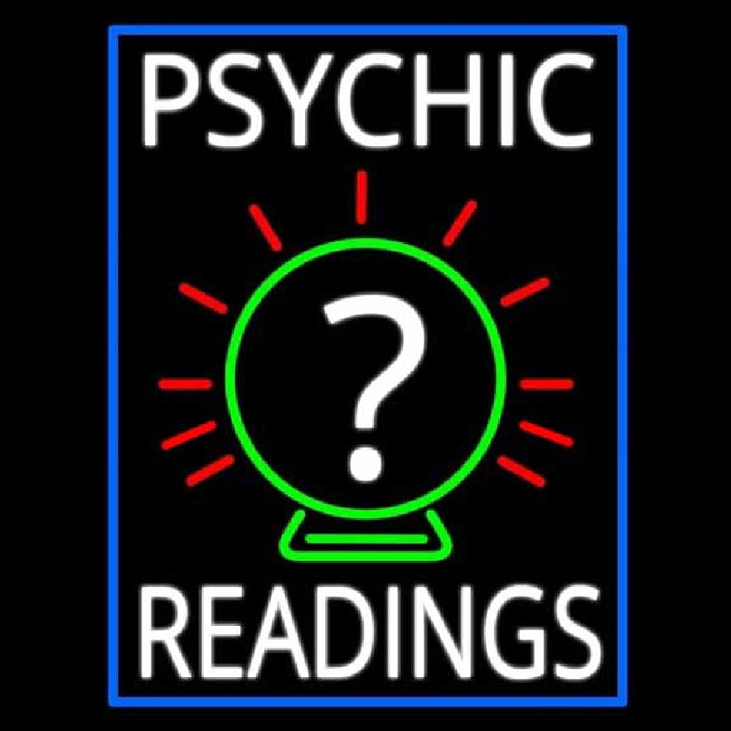 White Psychic Readings With Border Neonskylt