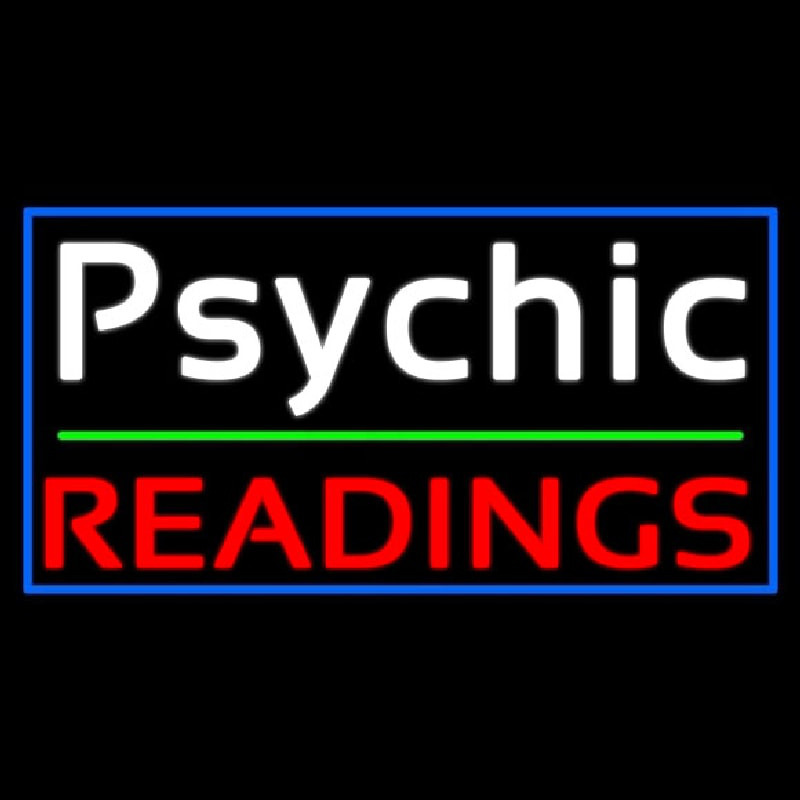 White Psychic Red Readings With Border Neonskylt