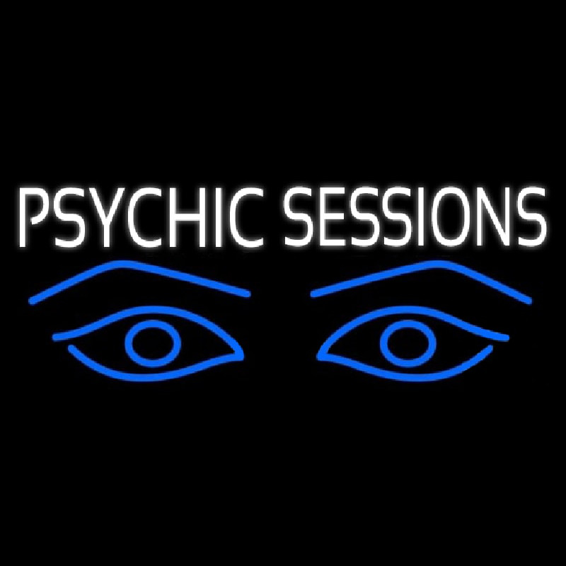 White Psychic Sessions With Blue Eye Neonskylt