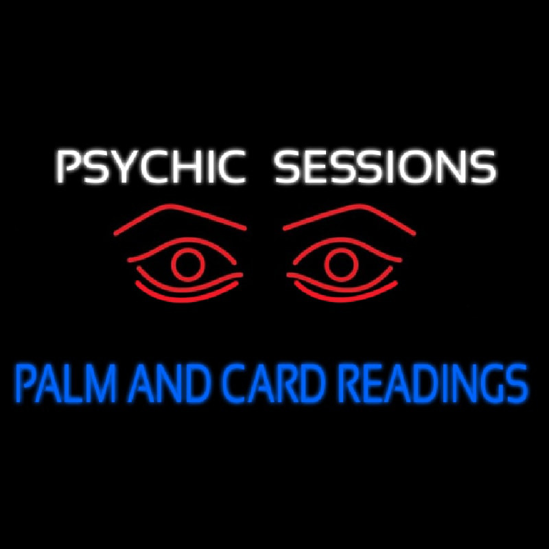 White Psychic Sessions With Red Eye Neonskylt
