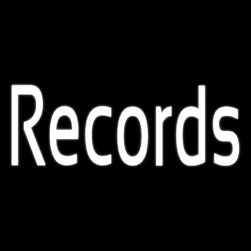 White Records 1 Neonskylt