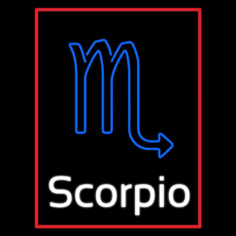 White Scorpio Zodiac Neonskylt