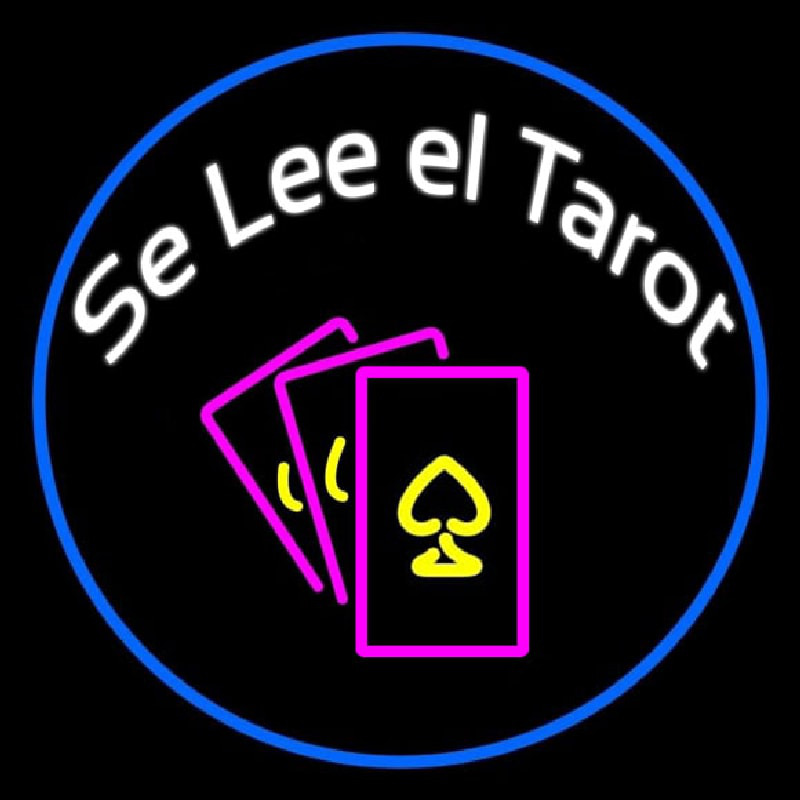 White Se Lee El Tarot And Cards Logo Neonskylt