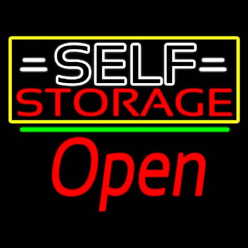 White Self Storage Block With Open 2 Neonskylt